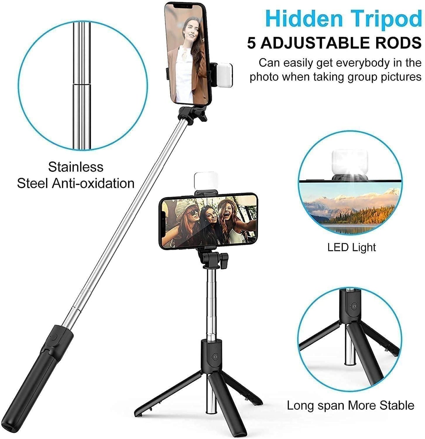 3-in-1 Selfie Stick - Utility Mart