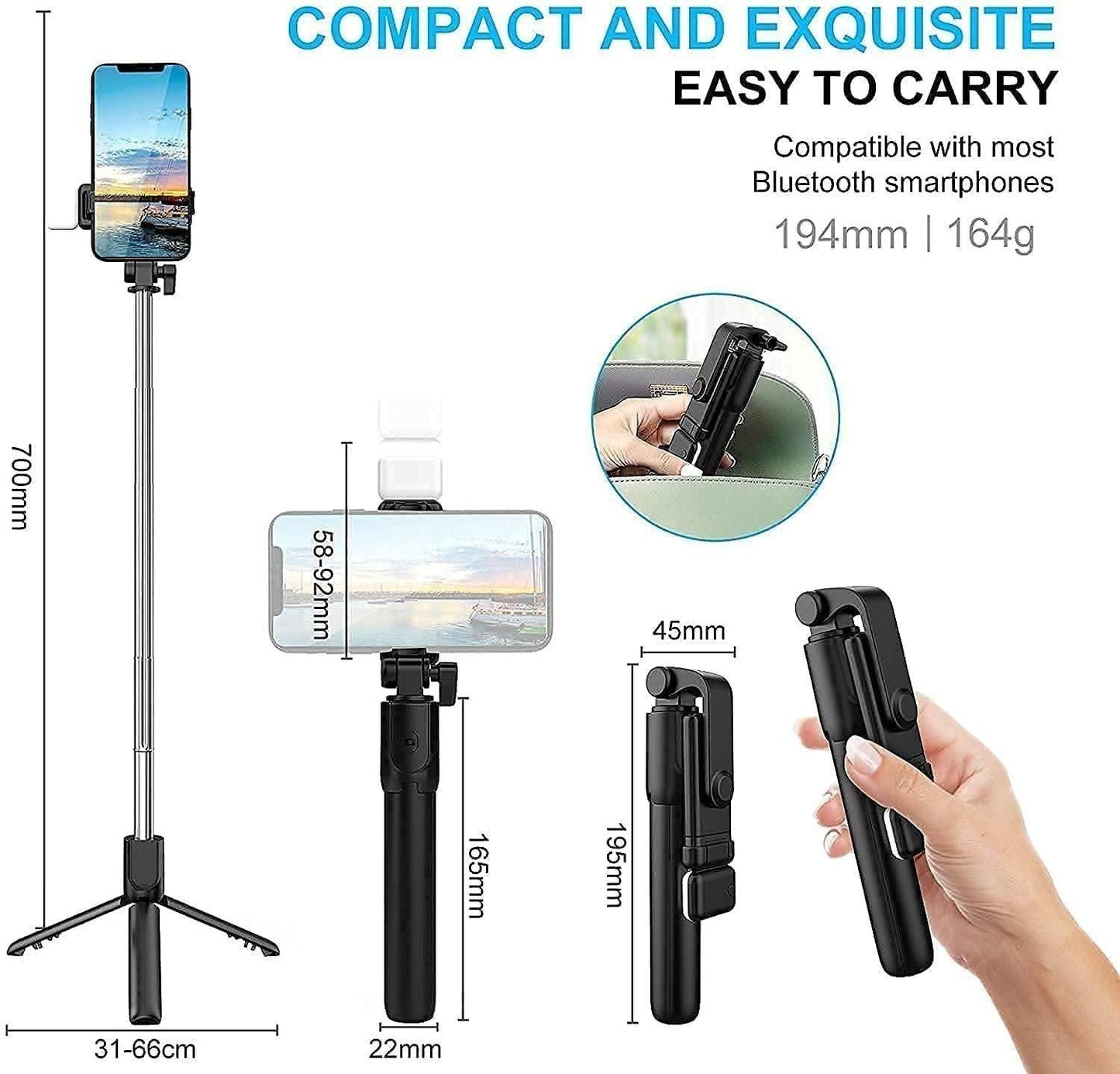 3-in-1 Selfie Stick - Utility Mart