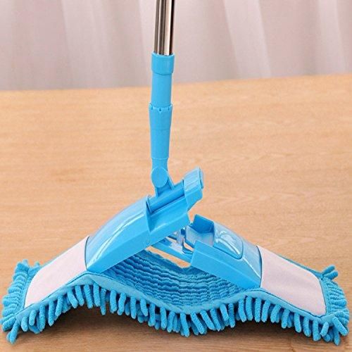 Mop-Wet and Dry Cleaning Flat Microfiber Floor Cleaning Mop with Telescopic Long Handle Dry Mop - Utility Mart