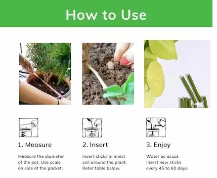Plant Grow Fertilizer Sticks For Plants - 25 Stick Pack of 2 - Utility Mart