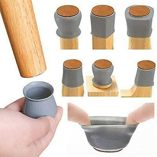 NOBILEA Silicone Chair Leg Protectors with Felt for Hardwood Floors (6PCS), Silicone Furniture Leg Cover Pad for Protecting Floors from Scratches and Noise, Smooth Moving for Chair Feet. - Utility Mart