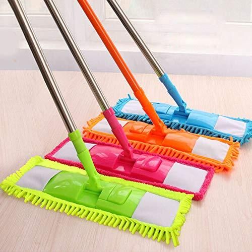 Mop-Wet and Dry Cleaning Flat Microfiber Floor Cleaning Mop with Telescopic Long Handle Dry Mop - Utility Mart