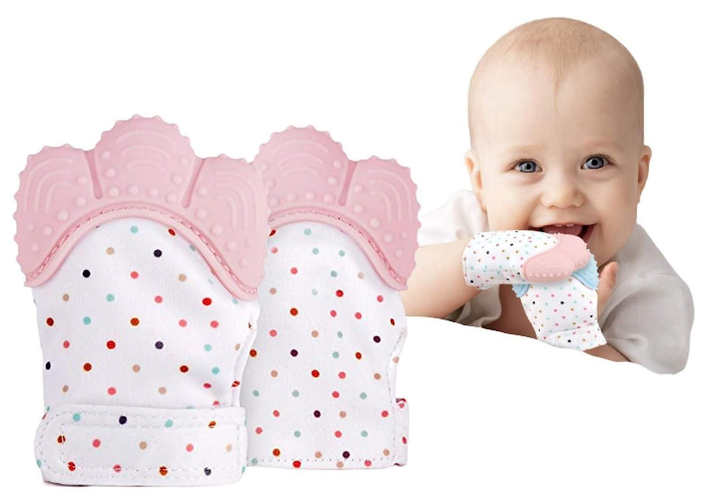 Silicone Self Soothing Teether Gloves Toy for Babies - Utility Mart 