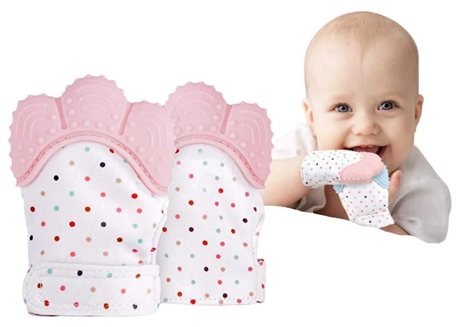 Silicone Self Soothing Teether Gloves Toy for Babies - Utility Mart 
