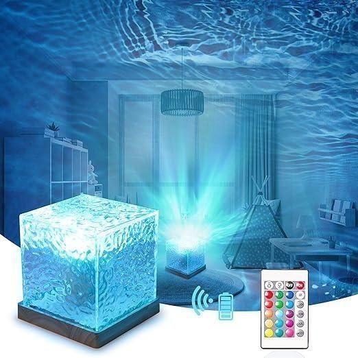 Rotating Water Ripple Night Light Aura Lamp - Utility Mart 