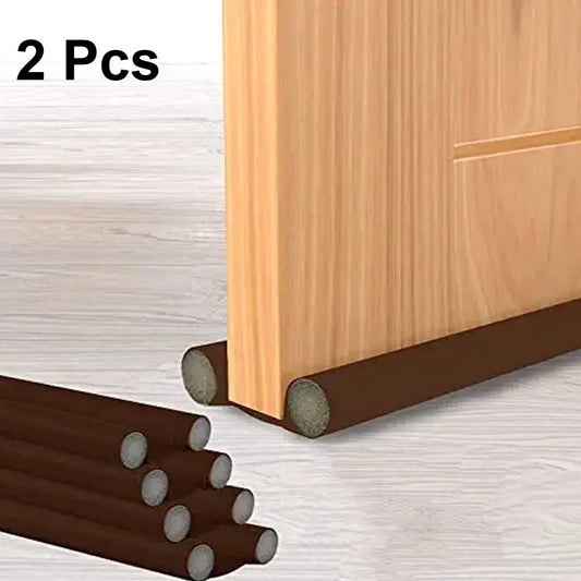 Door Protector- Door Draft Fabric Cover Guard Door Gap Sealer Protector Door Mounted Door Stopper Door Mounted Door Stopper Sound-Proof Reduce Noise Waterproof - Brown (Pack Of 2) - Utility Mart 