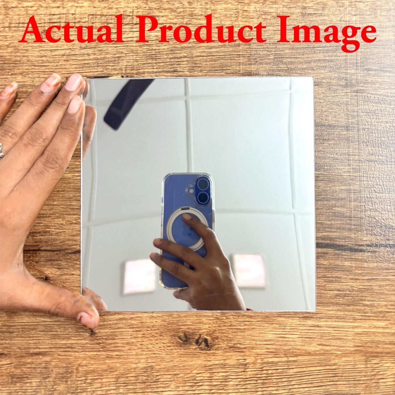 4 Big Square Silver 3D Acrylic Mirror Wall Sticker - Utility Mart 