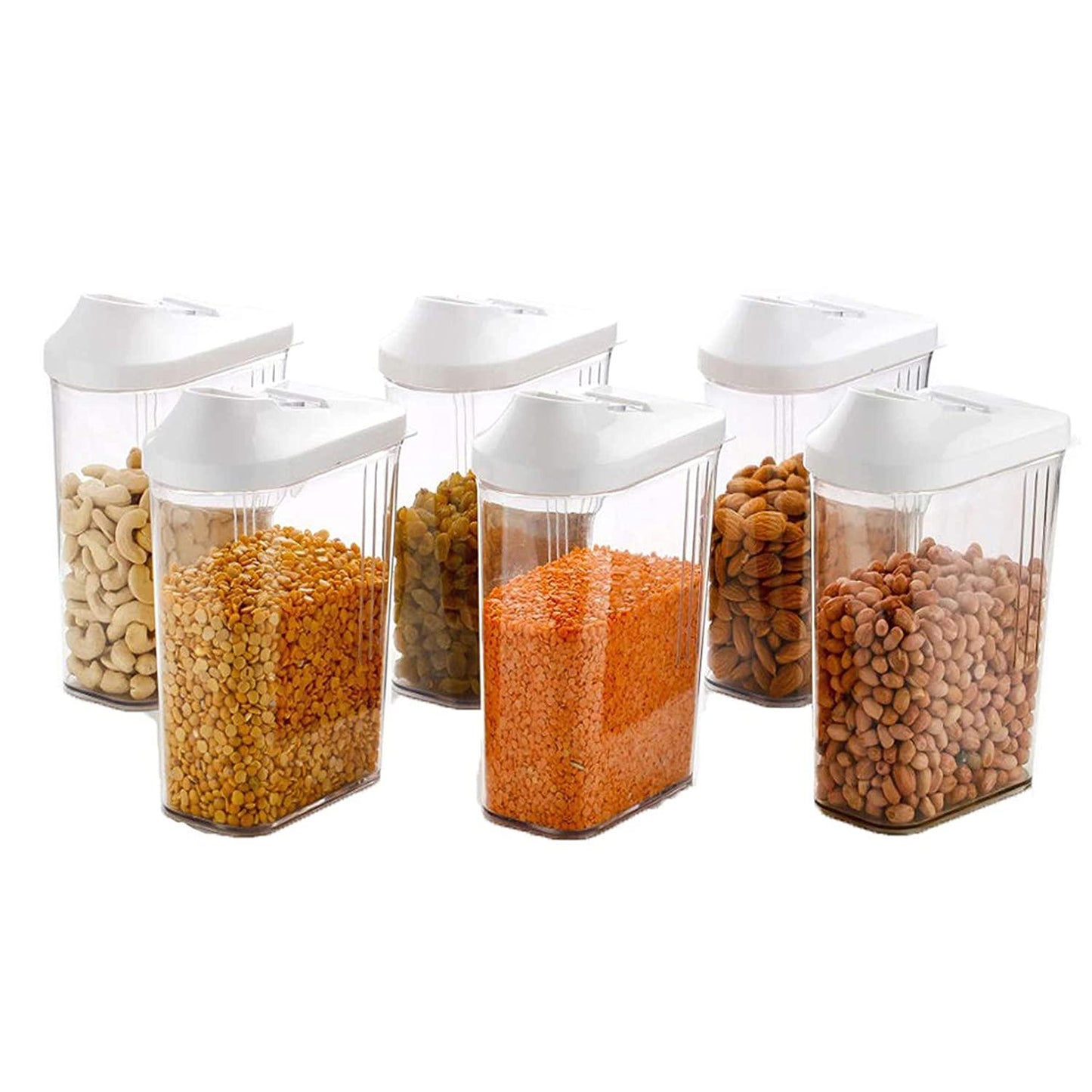 Plastic Dispenser Jar/Container (15x9x22cm) Pack of 6 - Utility Mart 
