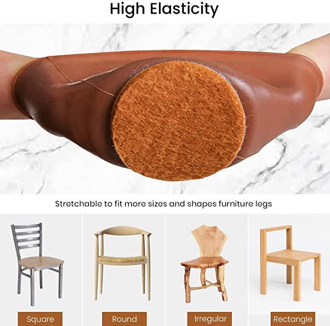 NOBILEA Silicone Chair Leg Protectors with Felt for Hardwood Floors (6PCS), Silicone Furniture Leg Cover Pad for Protecting Floors from Scratches and Noise, Smooth Moving for Chair Feet. - Utility Mart 