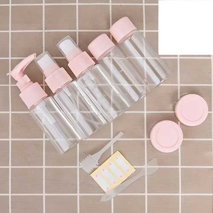 Portable Travel Cosmetics Bottles Plastic Pressing Spray Bottle for Makeup (Pack of 7) - Utility Mart 