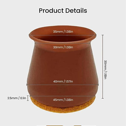 NOBILEA Silicone Chair Leg Protectors with Felt for Hardwood Floors (6PCS), Silicone Furniture Leg Cover Pad for Protecting Floors from Scratches and Noise, Smooth Moving for Chair Feet. - Utility Mart 
