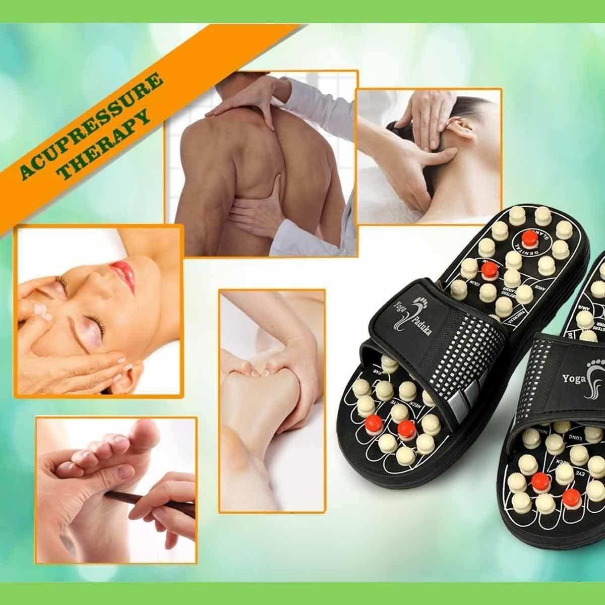 Acupressure and Magnetic Therapy Paduka Slippers for Full Body Blood Circulation For Men and Women - Utility Mart 