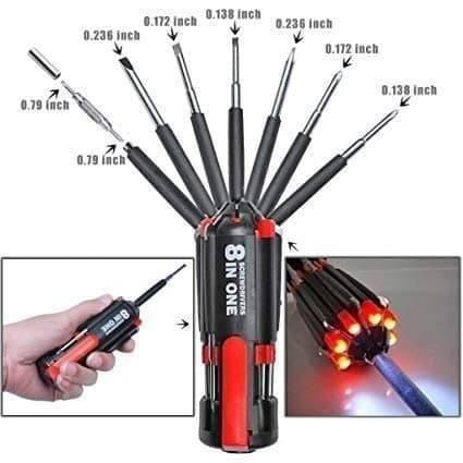 Screwdriver- 8 in 1 Screwdriver Interchangeable Bits Tool Set - Utility Mart 