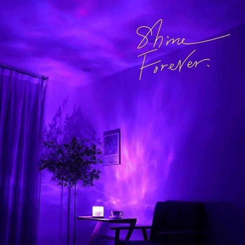 Rotating Water Ripple Night Light Aura Lamp - Utility Mart 