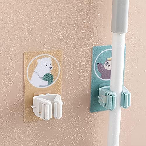 Mop Broom Holder-Wall Mounted Cartoon Mop, Broom Holders(Pack of 3) - Utility Mart 