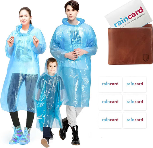 FULLY Reusable Wallet Rain Card Rain Coat for Adults (Set of 5) Multicolour - Utility Mart 