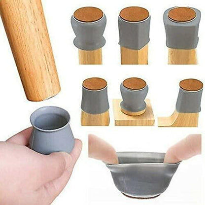 NOBILEA Silicone Chair Leg Protectors with Felt for Hardwood Floors (6PCS), Silicone Furniture Leg Cover Pad for Protecting Floors from Scratches and Noise, Smooth Moving for Chair Feet. - Utility Mart 