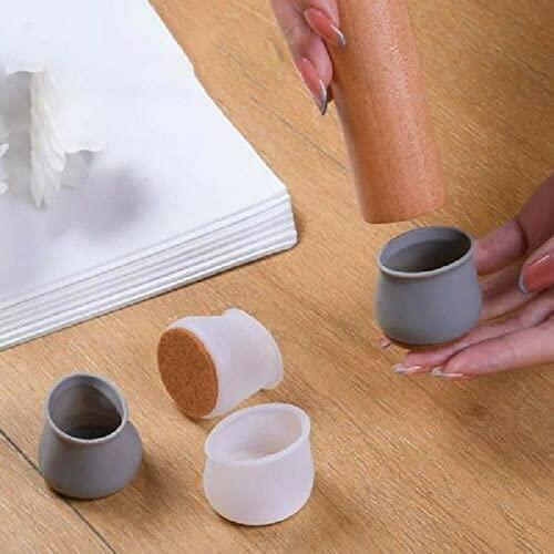 NOBILEA Silicone Chair Leg Protectors with Felt for Hardwood Floors (6PCS), Silicone Furniture Leg Cover Pad for Protecting Floors from Scratches and Noise, Smooth Moving for Chair Feet. - Utility Mart 