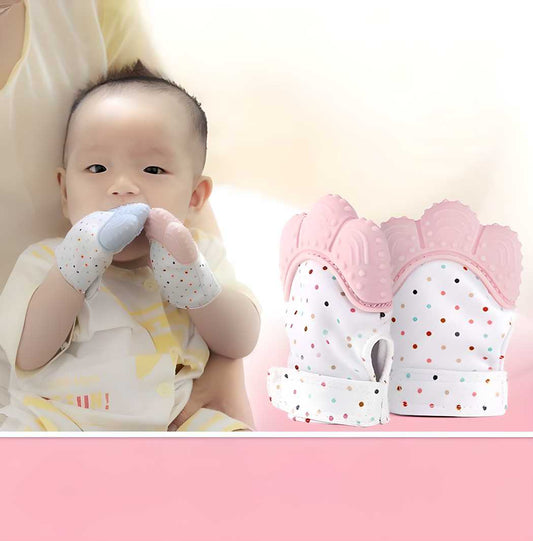 Silicone Self Soothing Teether Gloves Toy for Babies - Utility Mart 