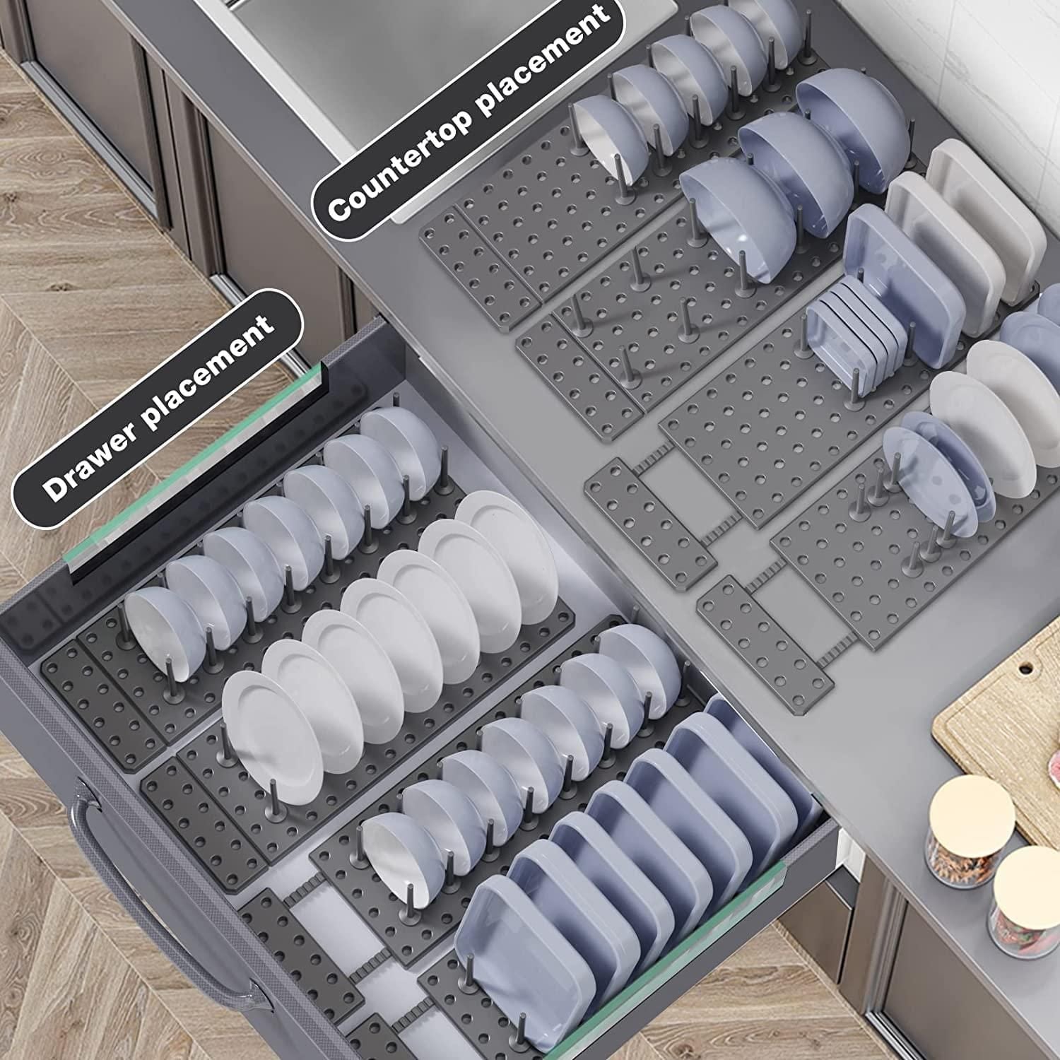 Kitchen Cupboard Organization Drawer Organizer, Pegboard Tray - Utility Mart 