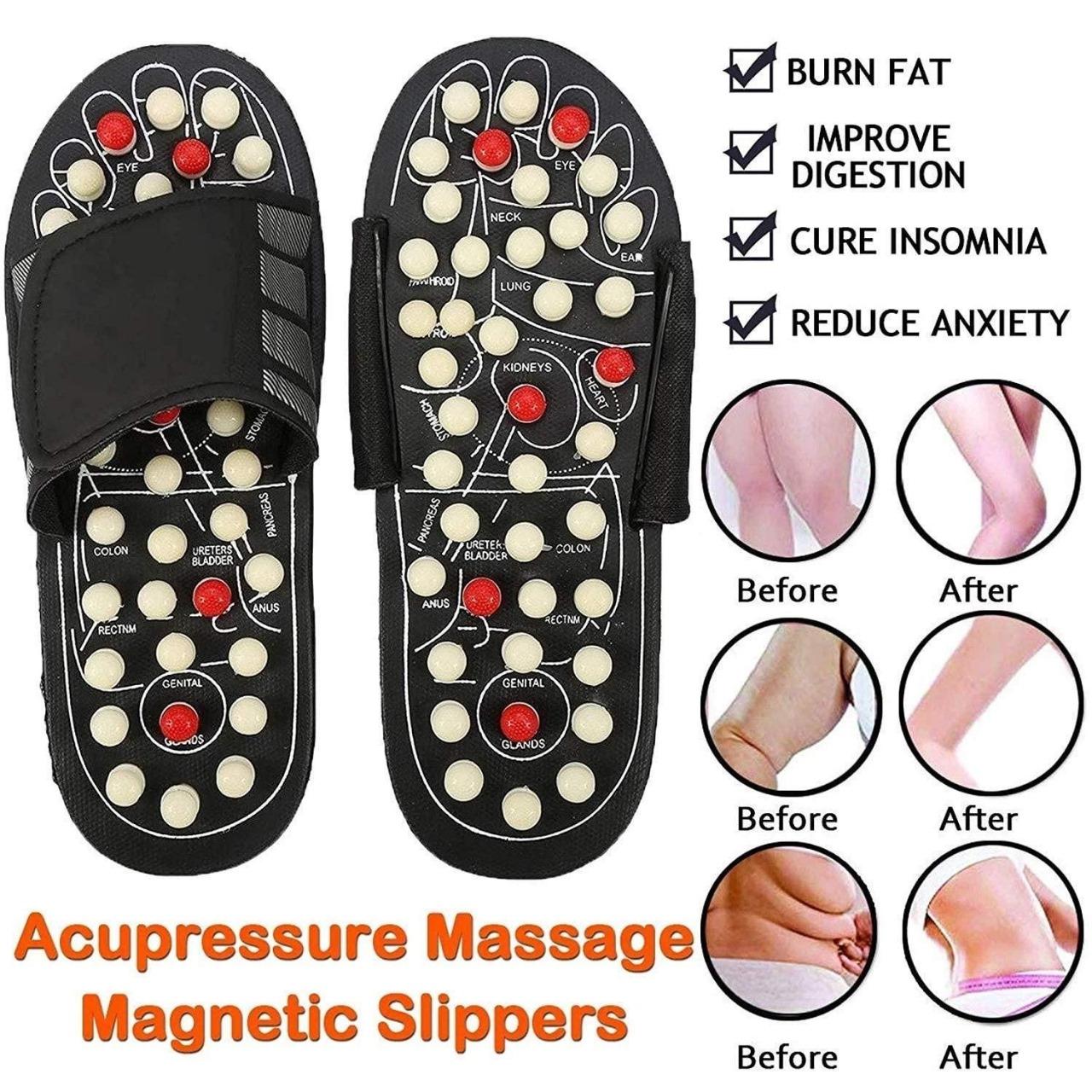 Acupressure and Magnetic Therapy Paduka Slippers for Full Body Blood Circulation For Men and Women - Utility Mart 