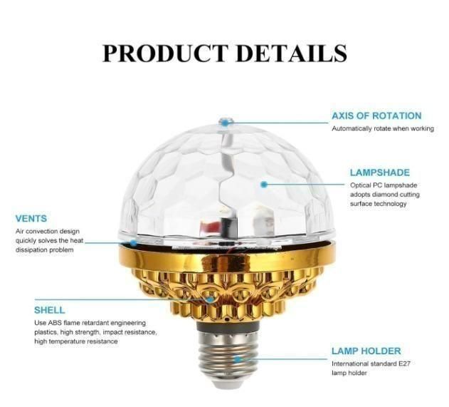Rotating Magic Ball Light with Lamp Holder Set - Utility Mart 