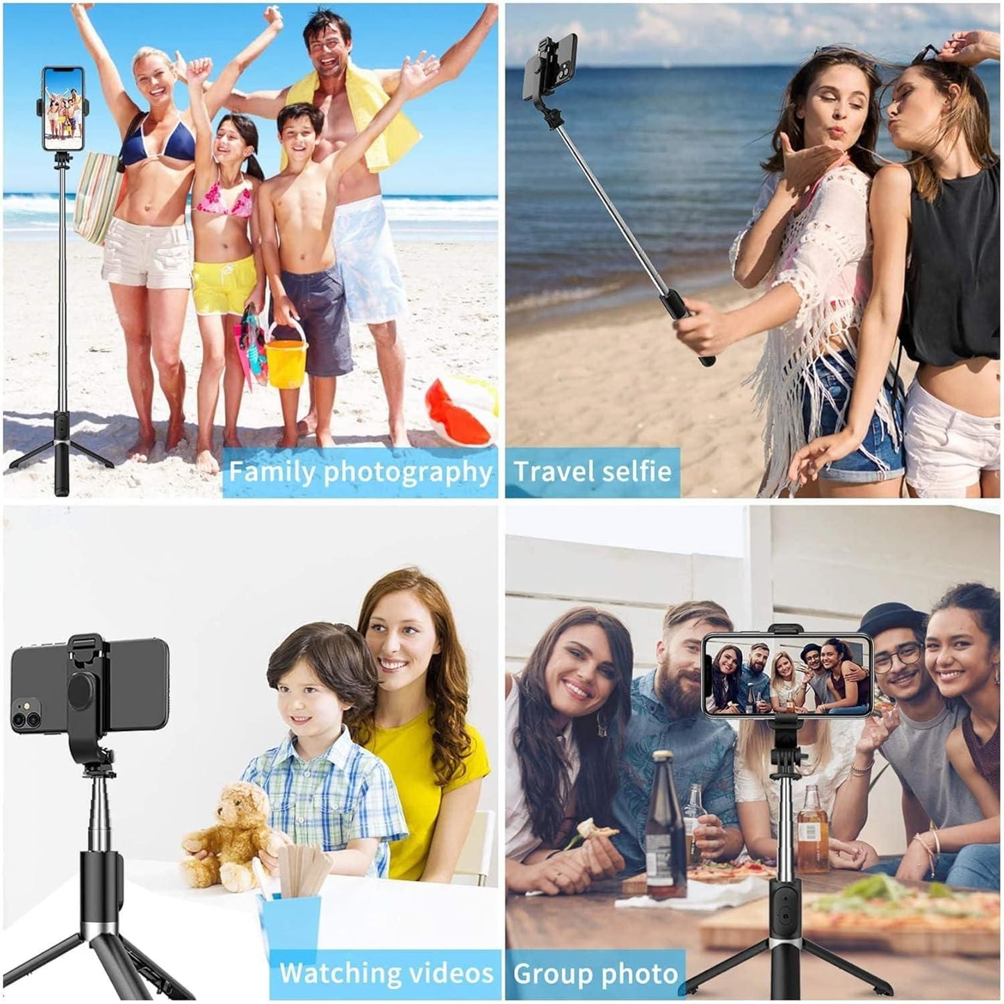 Extendable Flash 3-in-1 Selfie Stick Tripod with Bluetooth Remote - Utility Mart 