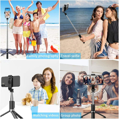 Extendable Flash 3-in-1 Selfie Stick Tripod with Bluetooth Remote - Utility Mart 