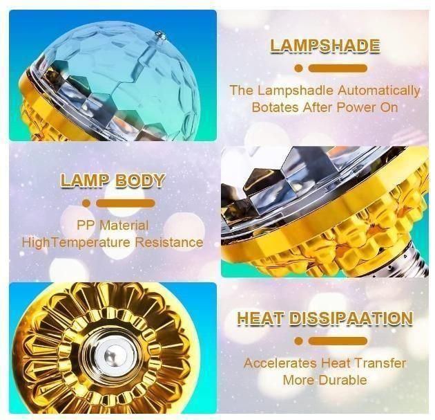 Rotating Magic Ball Light with Lamp Holder Set - Utility Mart 