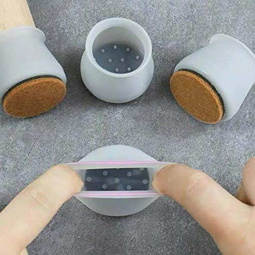 NOBILEA Silicone Chair Leg Protectors with Felt for Hardwood Floors (6PCS), Silicone Furniture Leg Cover Pad for Protecting Floors from Scratches and Noise, Smooth Moving for Chair Feet. - Utility Mart 
