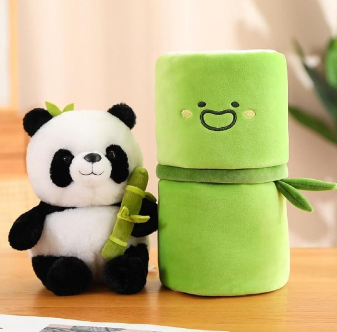 Cute Panda Plush with Bamboo - Utility Mart 