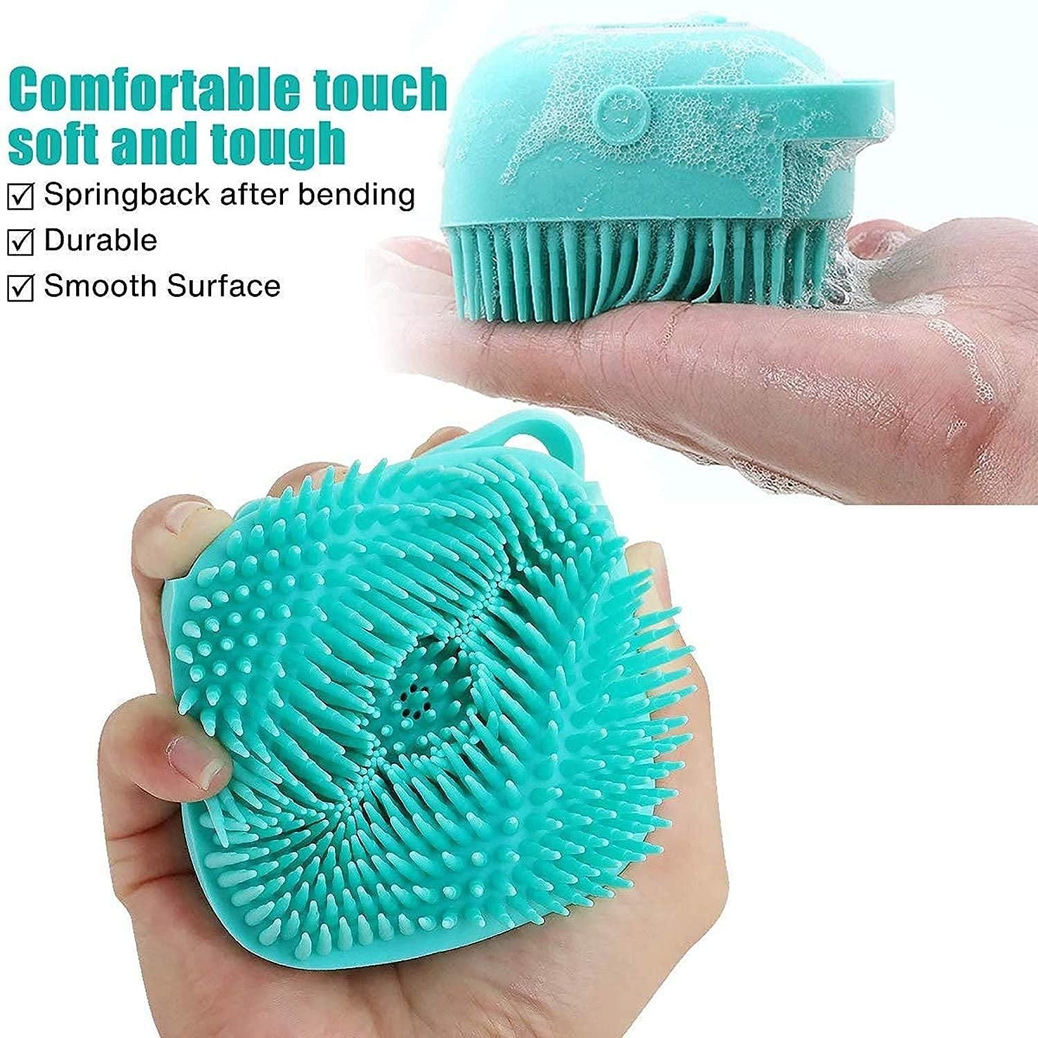 SCRUBBING Soft Silicone Bath Brush With Hooks Baby Showers silicon Cleaning Brushes - Utility Mart 