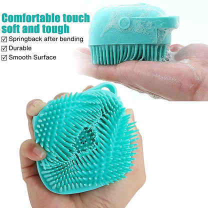 SCRUBBING Soft Silicone Bath Brush With Hooks Baby Showers silicon Cleaning Brushes - Utility Mart 