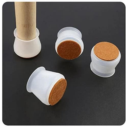 NOBILEA Silicone Chair Leg Protectors with Felt for Hardwood Floors (6PCS), Silicone Furniture Leg Cover Pad for Protecting Floors from Scratches and Noise, Smooth Moving for Chair Feet. - Utility Mart 